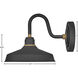 Foundry Classic Outdoor Barn Light in Textured Black, Gooseneck
