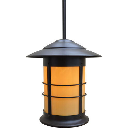 Newport 1 Light 13.75 inch Satin Black Pendant Ceiling Light in Tan