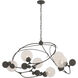 Sprig 6 Light 49.1 inch Dark Smoke Pendant Ceiling Light in Opaline, Circular