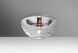 Wave 12 1 Light 12 inch Flush Mount Ceiling Light in Incandescent, Smoke Glass