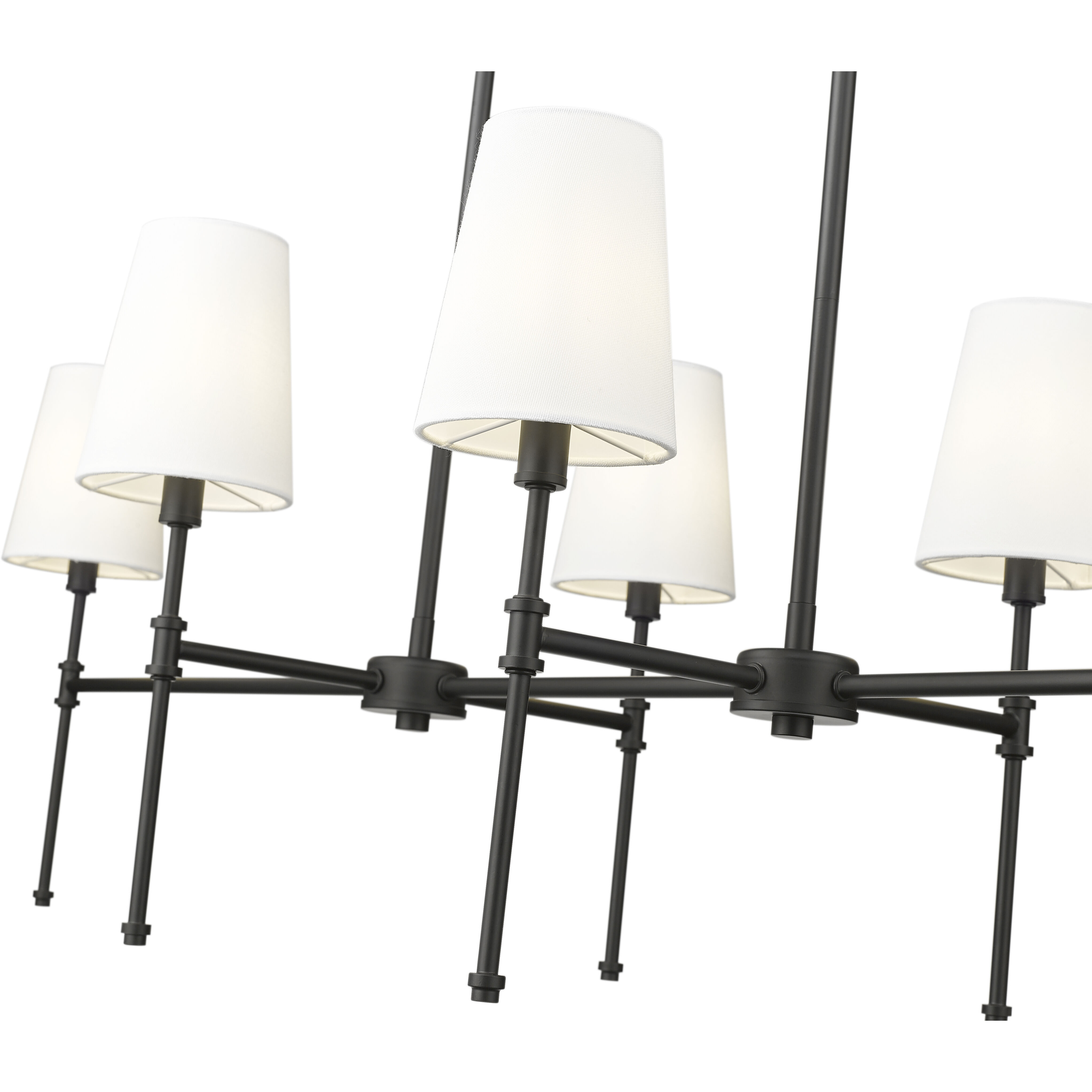 Adorra 6 Light 48 inch Matte Black Linear Chandelier Ceiling Light