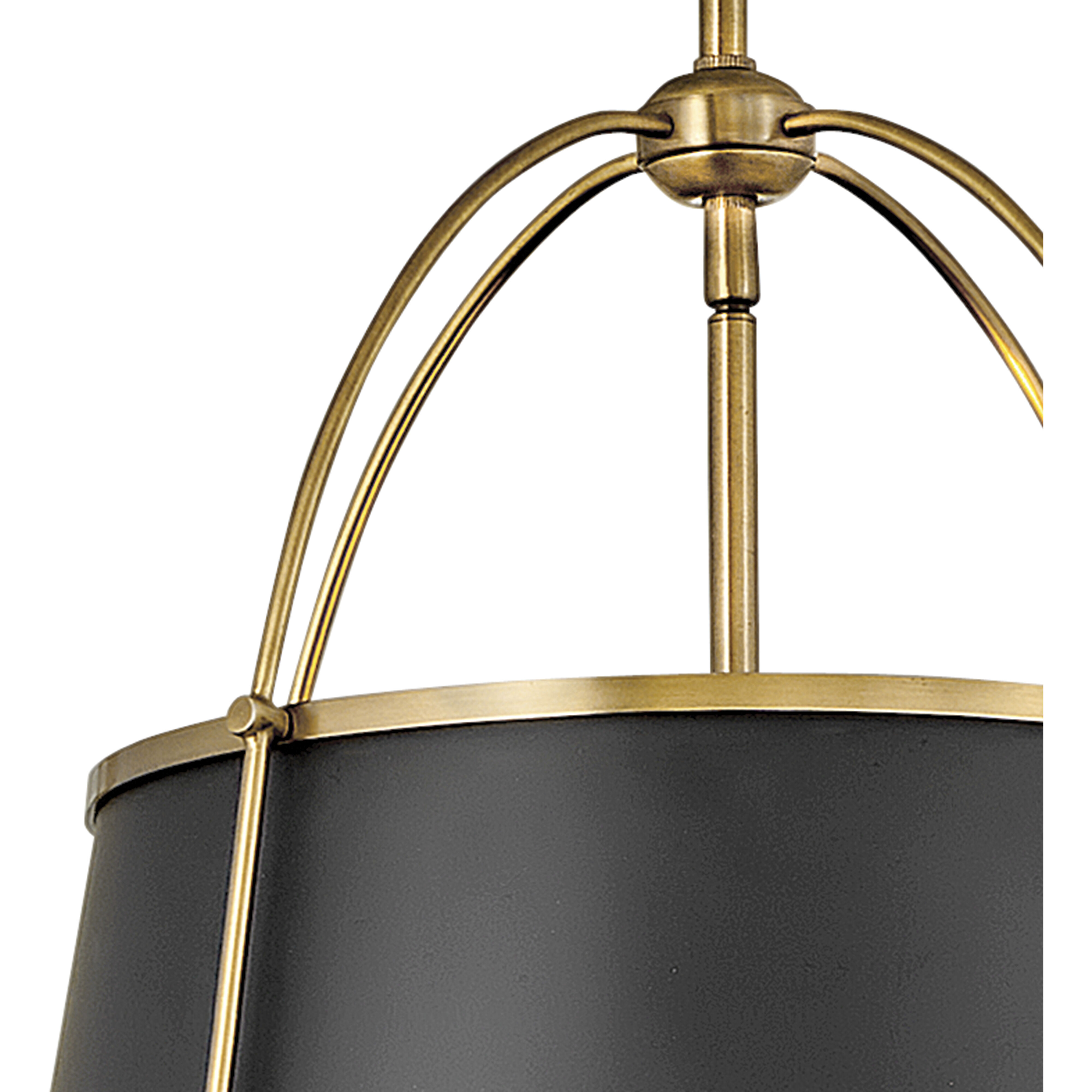 Clarke 1 Light 16.25 inch Warm Brass with Black Indoor Chandelier Ceiling Light