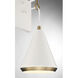 Contemporary 1 Light 6 inch White with Natural Brass Wall Sconce Wall Light