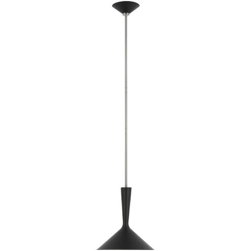 Visual Comfort Signature Collection AERIN Rosetta LED 12 inch Matte Black and Polished Nickel Pendant Ceiling Light, Medium ARN5540BLK/PN - Open Box