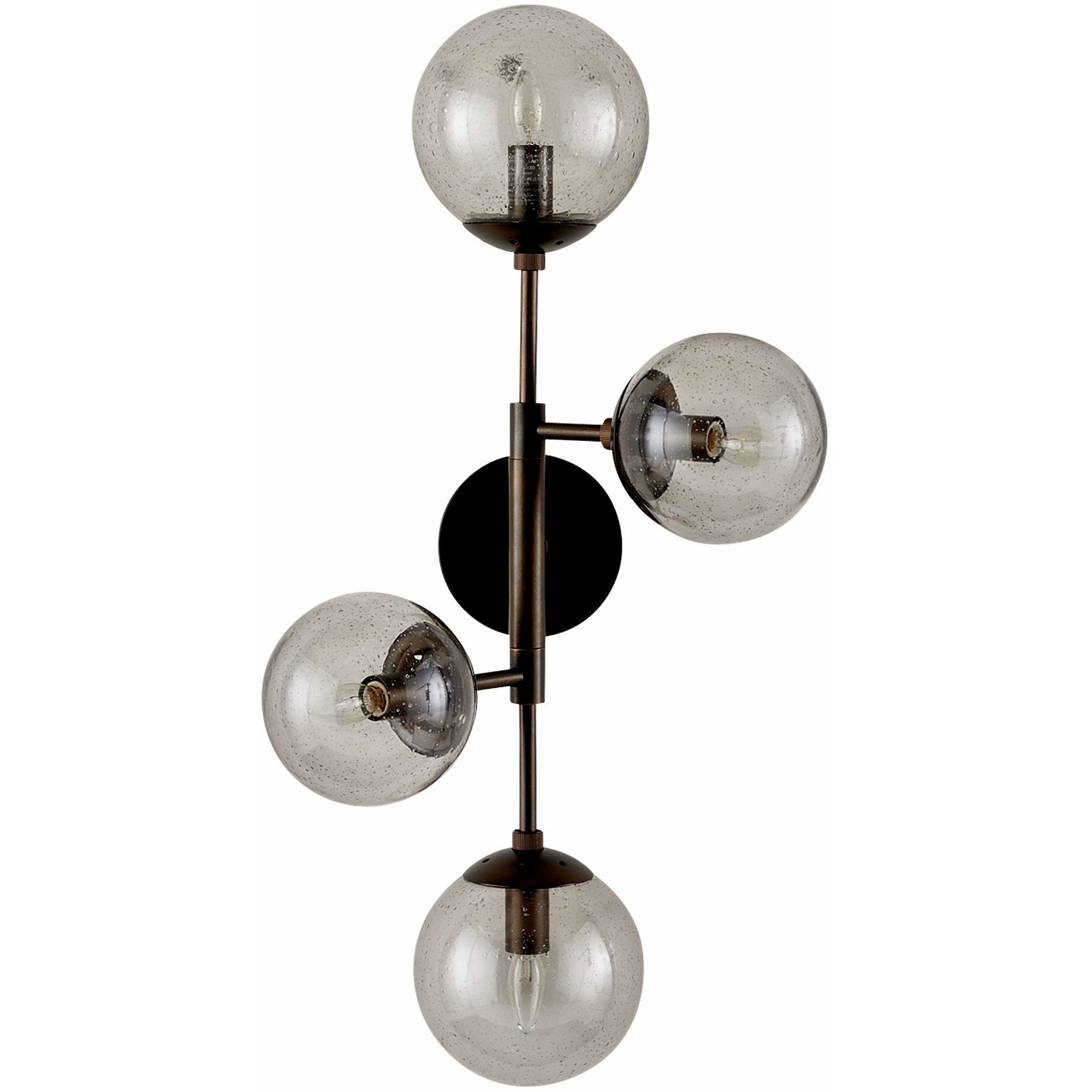 Christelle 4 Light 19 inch Smoke Sconce Wall Light