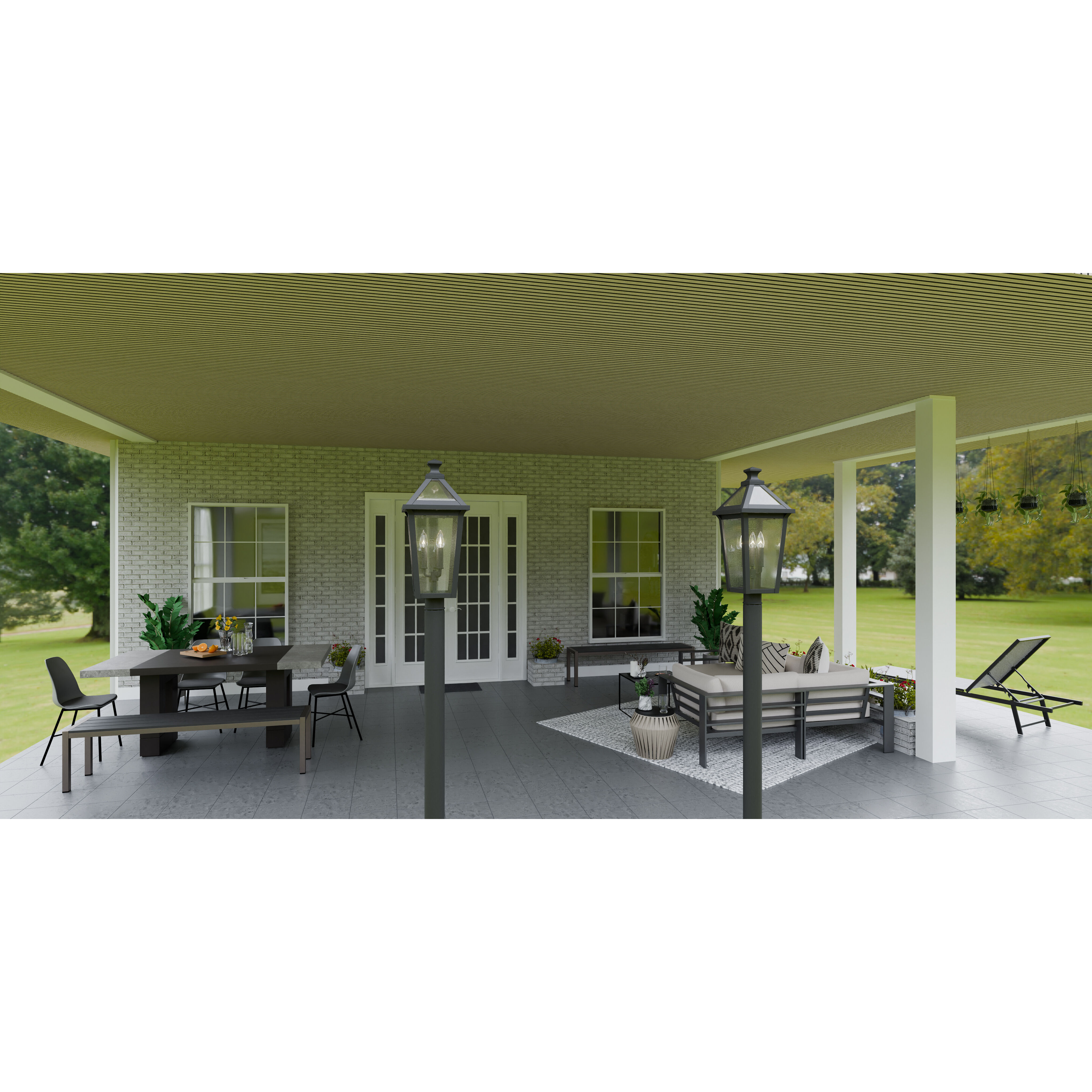 Boulevard 3 Light 23.75 inch Matte Black Outdoor Post Lantern, Large