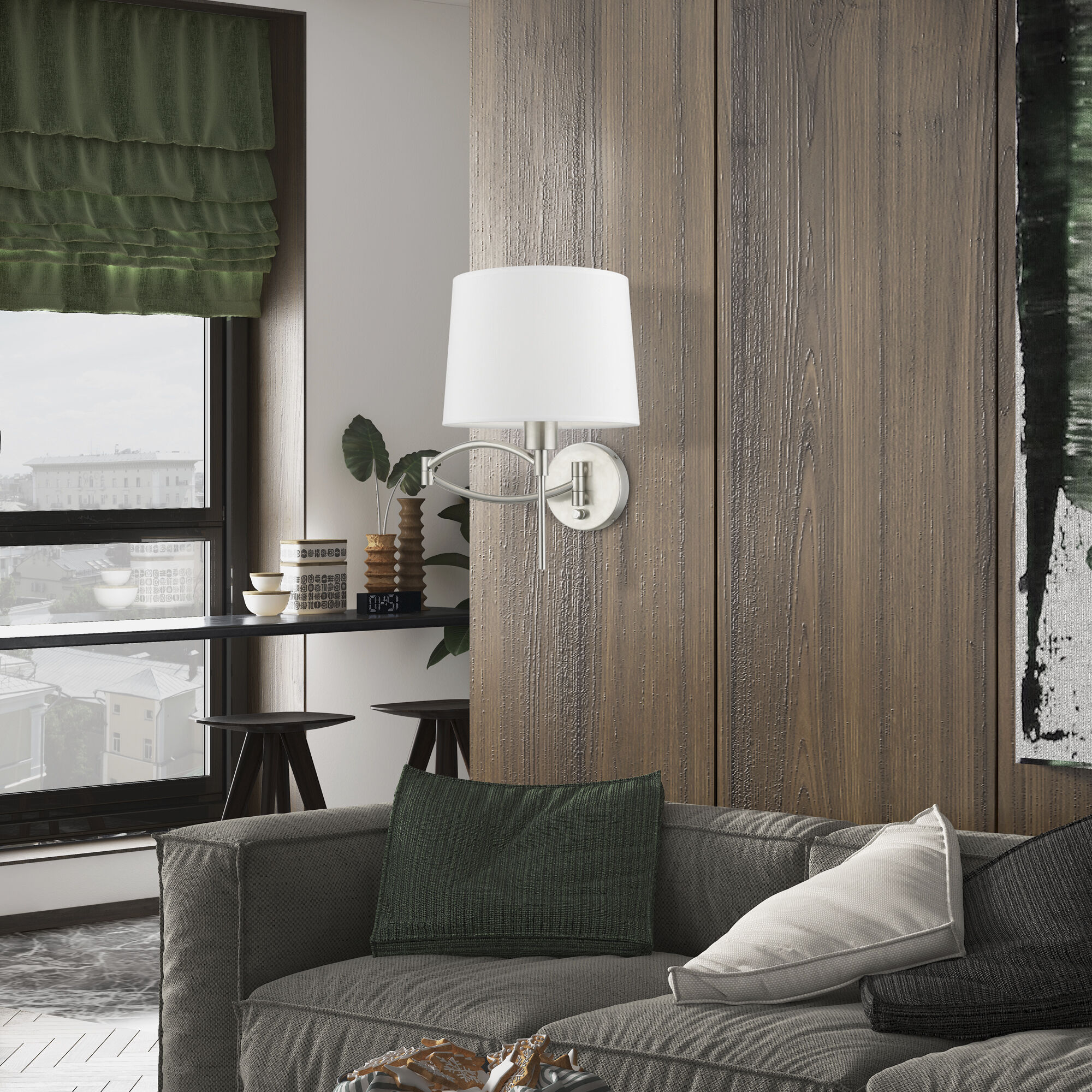 Allison 10 inch 60.00 watt Brushed Nickel Swing Arm Wall Lamp Wall Light