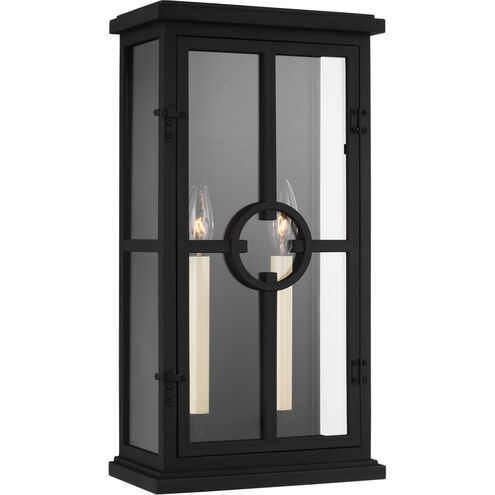 Belleville 2 Light 18 inch Textured Black Outdoor Wall Lantern, Medium