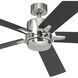 Lucian 60 inch Polished Nickel with Black/Silver Blades Ceiling Fan