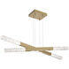 Axis LED 47.9 inch Gilded Brass Linear Pendant Ceiling Light in 2700K LED, Moda Double