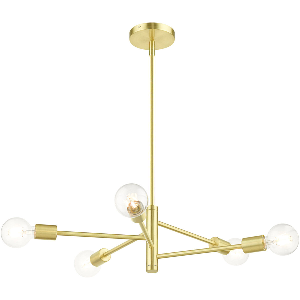 Bannister 5 Light 24 inch Satin Brass Chandelier Ceiling Light