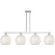 Arcadia White Mouchette Island Light Ceiling Light in Brushed Satin Nickel