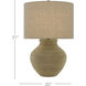 Hensen 31 inch 150 watt Natural/Satin Black Table Lamp Portable Light