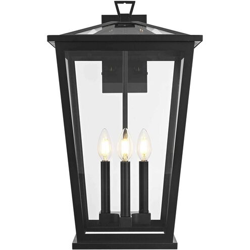 Berks 3 Light 22 inch Black Outdoor Wall Sconce