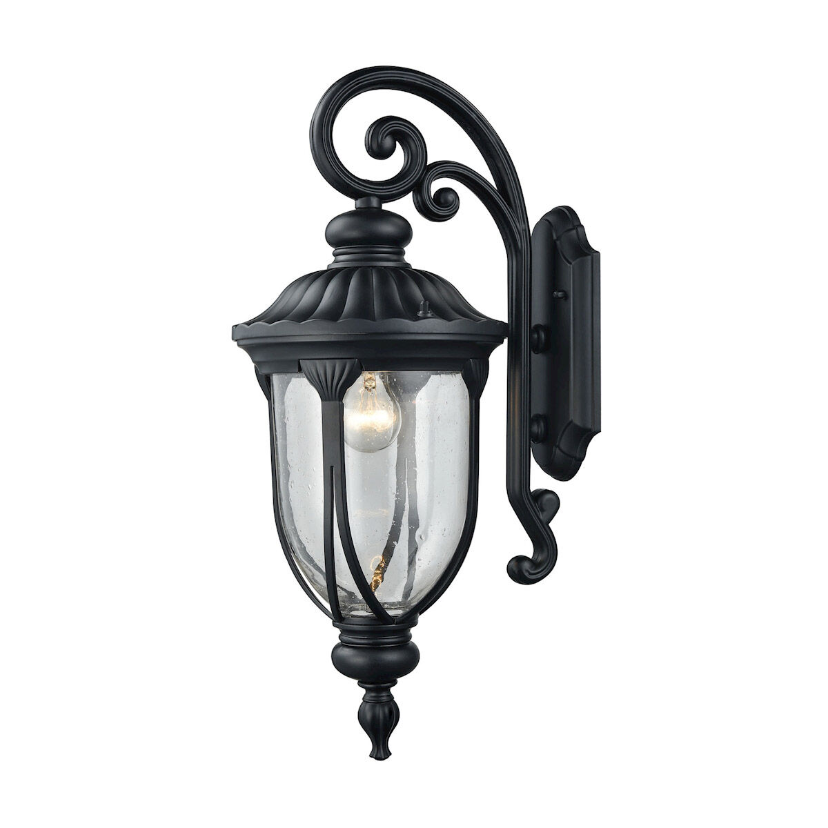 Arbor 1 Light 23 inch Matte Black with Clear Outdoor Sconce