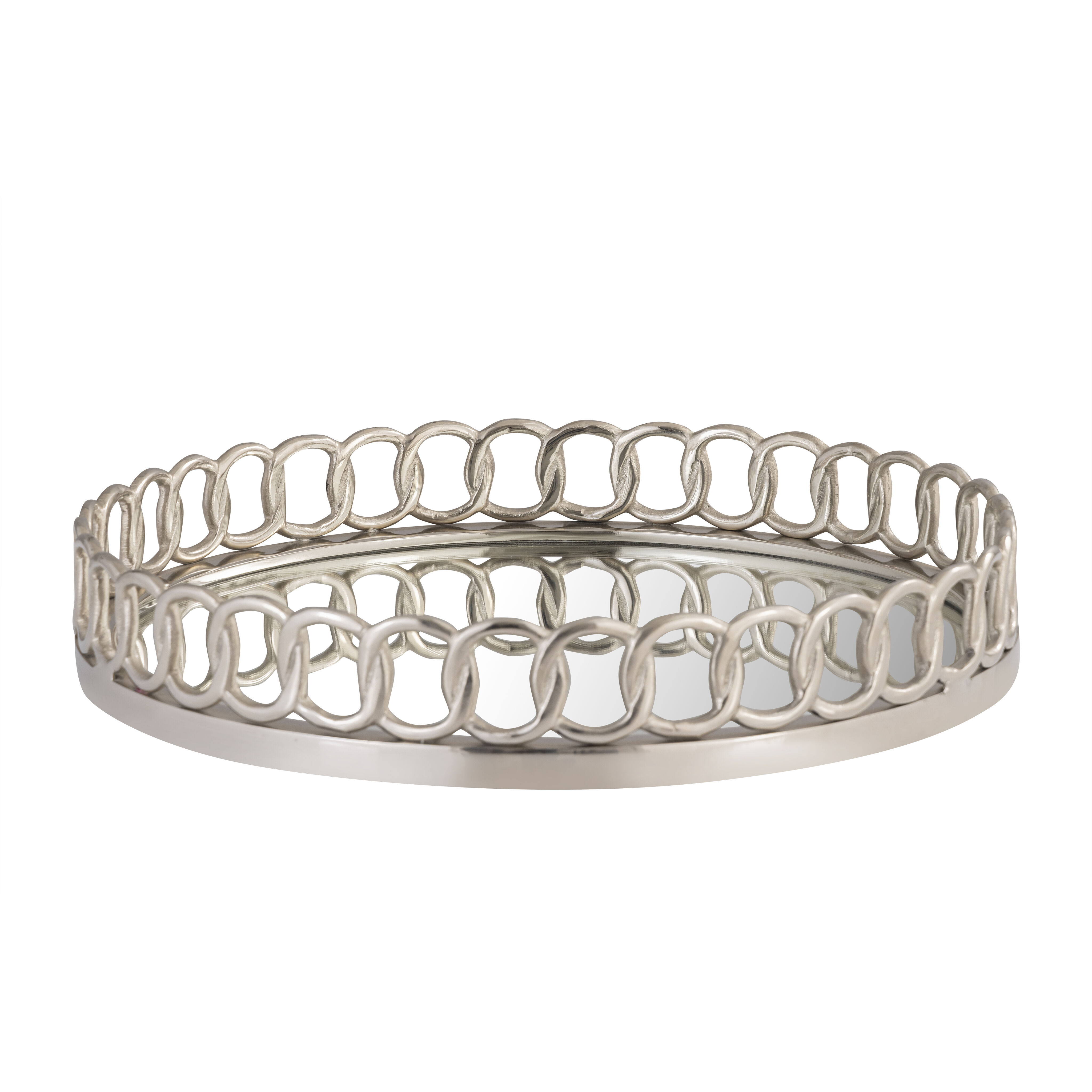 Pelitere Silver with Mirror Tray