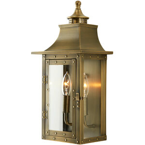 St. Charles 2 Light 17 inch Aged Brass Exterior Wall Mount