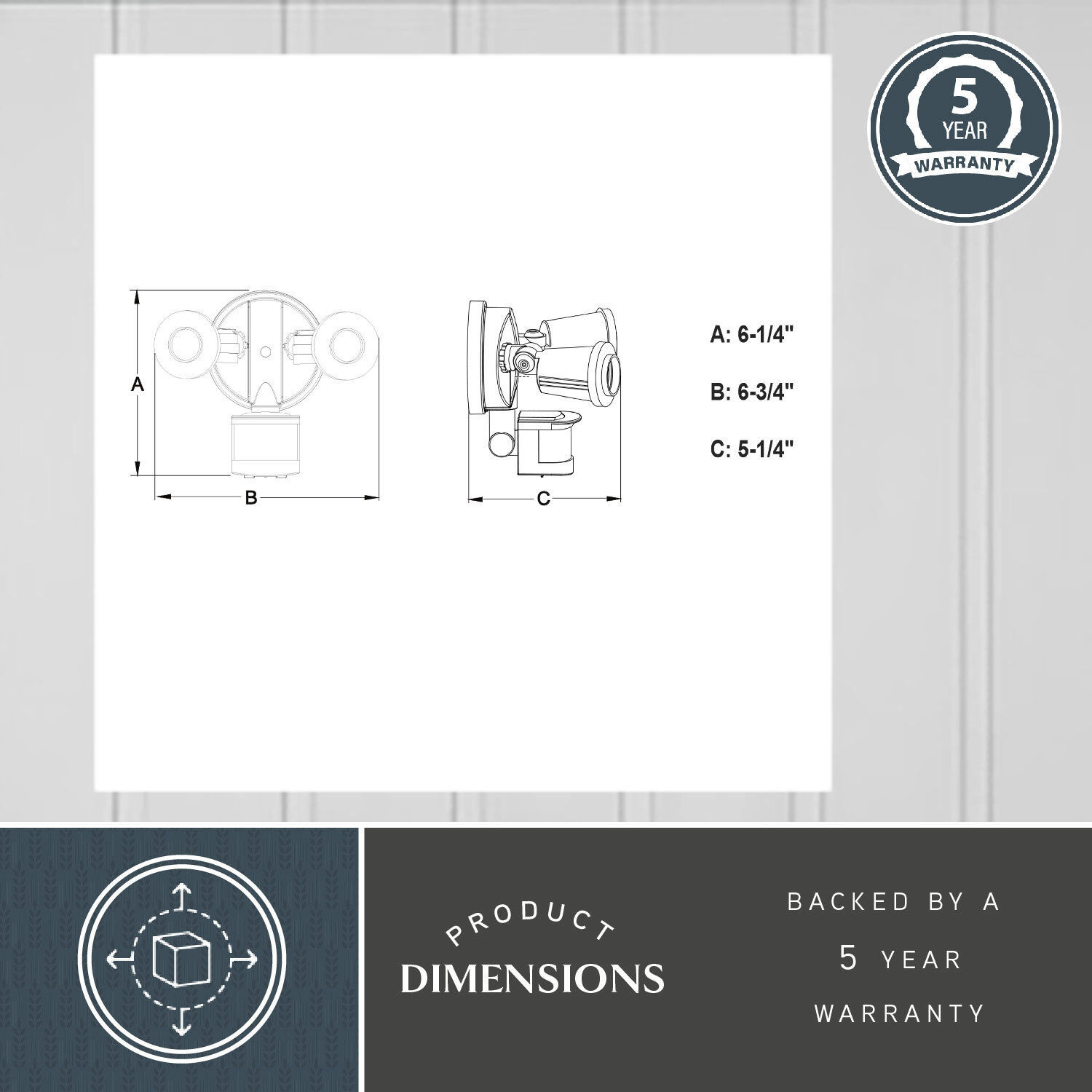 Outdoor Security LED 6.25 inch Bronze Outdoor Security