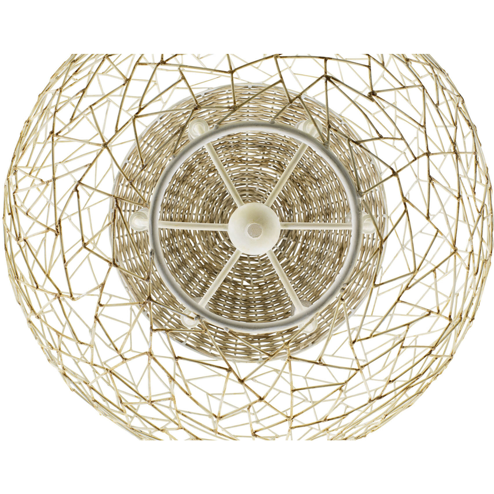 Cayman 6 Light 24 inch Country White Pendant Ceiling Light