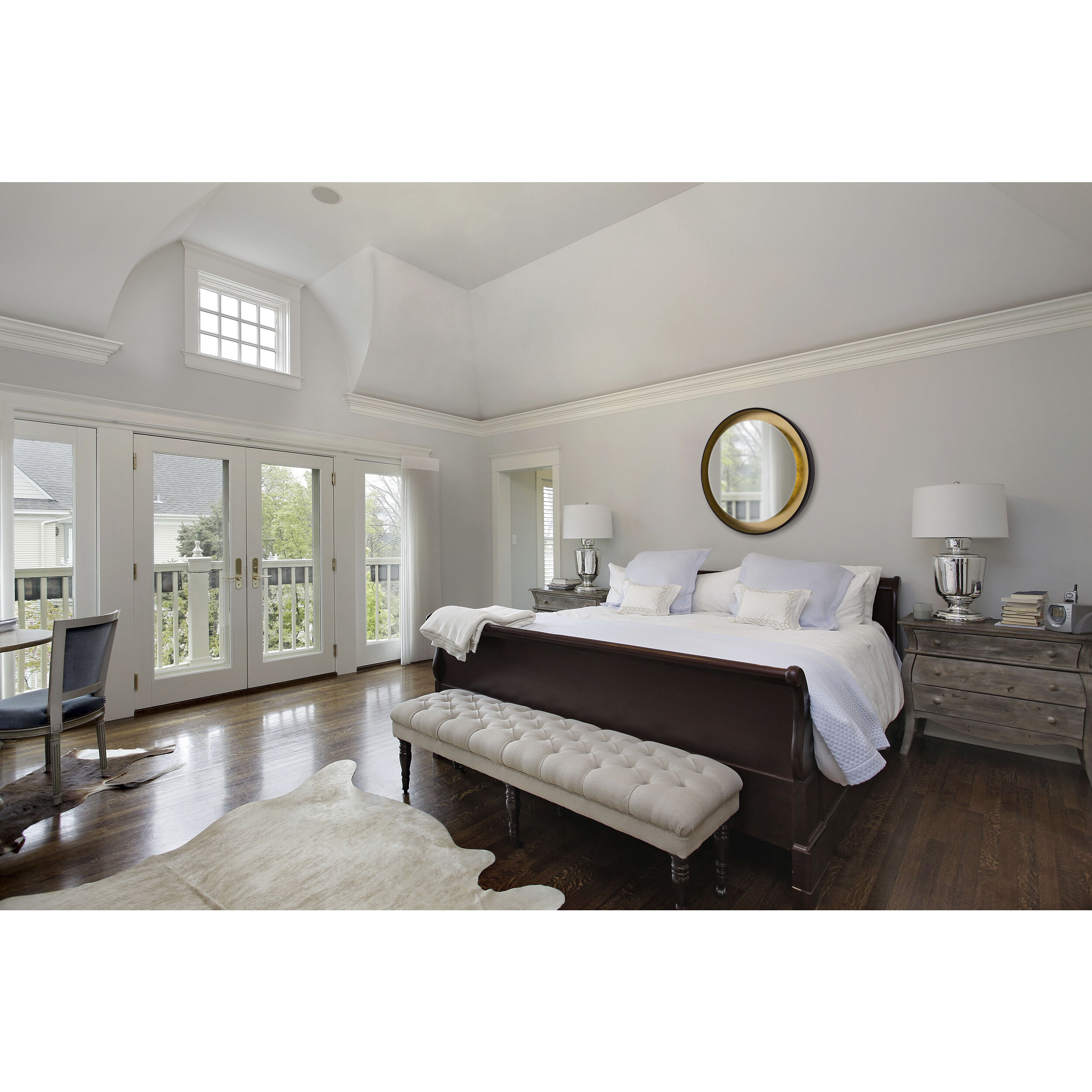 Reflections 31.5 X 31.5 inch Oil Rubbed Bronze and Gold Leaf LED Mirror