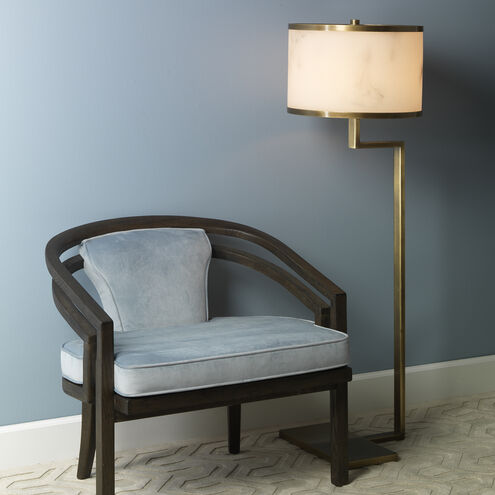 Corso 54 inch 60.00 watt White & Antique Brass Floor Lamp Portable Light