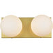 Jaylin 2 Light 14 inch Brass Bath Sconce Wall Light