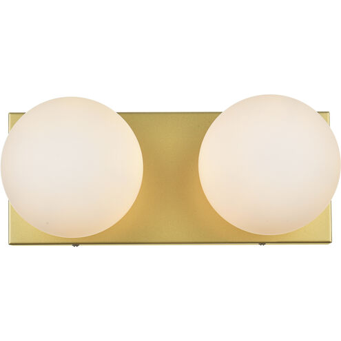 Jaylin 2 Light 14 inch Brass Bath Sconce Wall Light