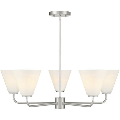 Blair 5 Light 30 inch Satin Nickel Chandelier Ceiling Light