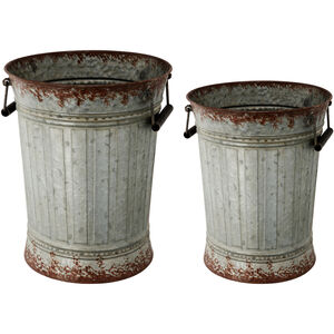Metal Silver and Rust Table Top Décor, Set of 2