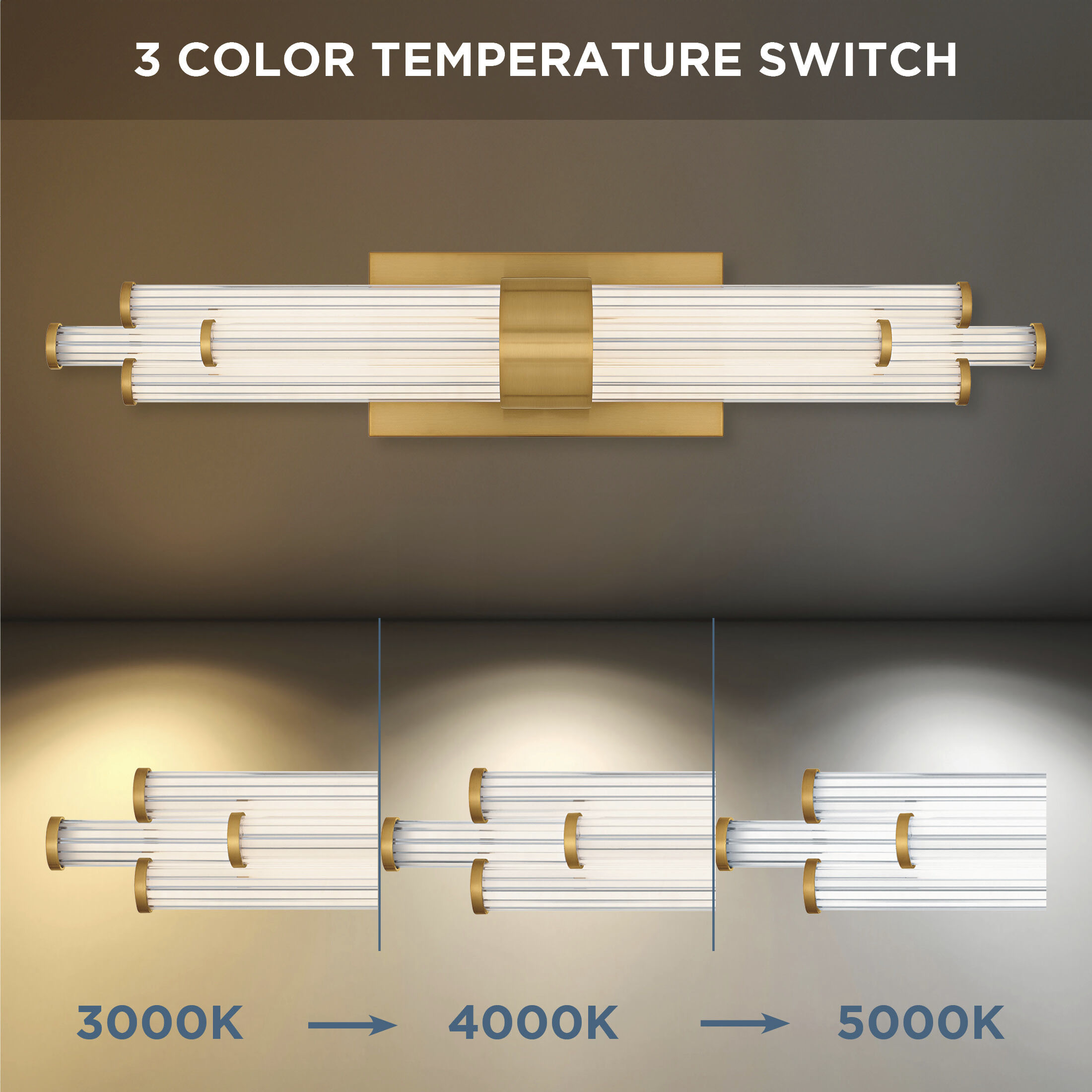 Talbott LED 24 inch Brushed Gold Bath Light Wall Light, Medium