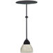 Parna 10.25 inch Satin Black and Polished Concrete and Clear Accent Table