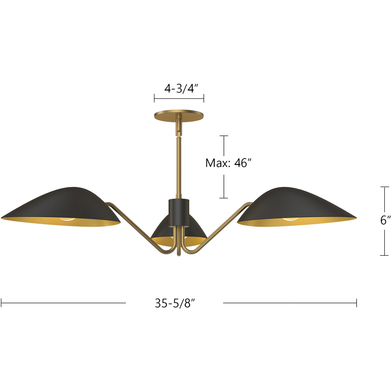 Alora Mood Oscar Pendant Ceiling Light in Aged Gold and Matte Black