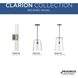 Clarion 1 Light Brushed Nickel Pendant Ceiling Light, Small