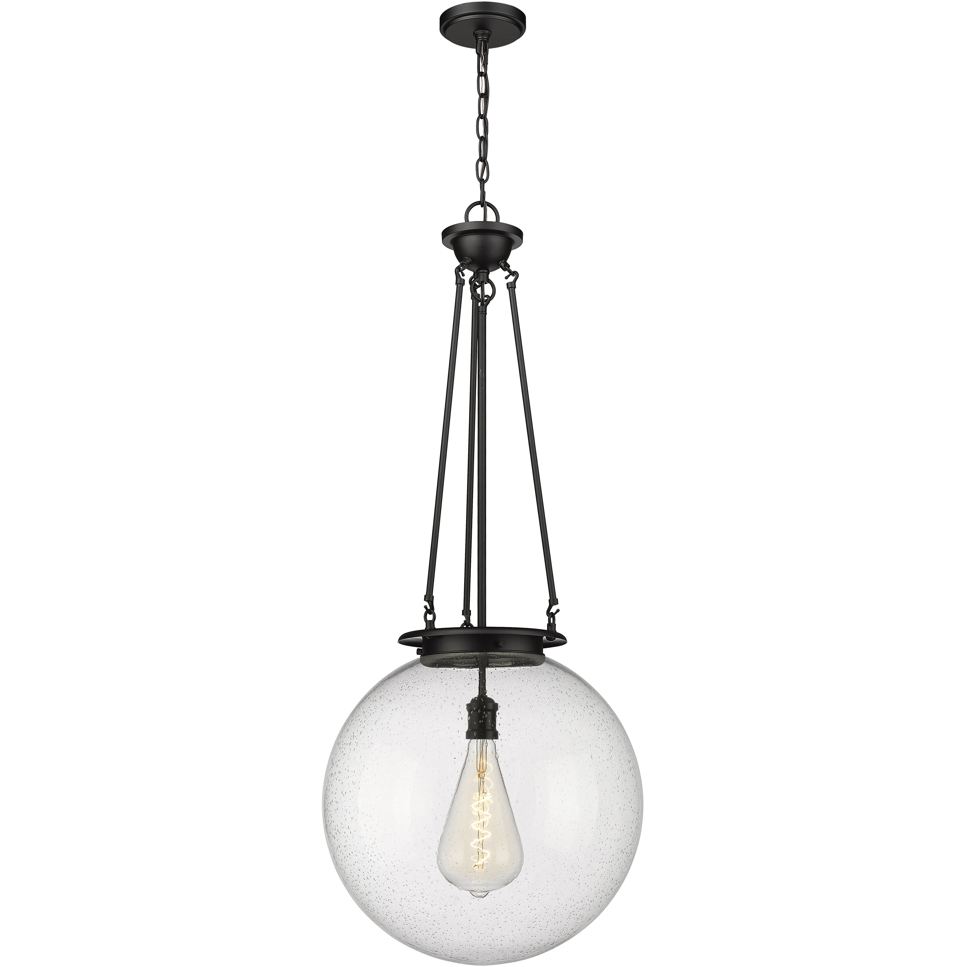 Beacon 1 Light 17.75 inch Matte Black Pendant Ceiling Light