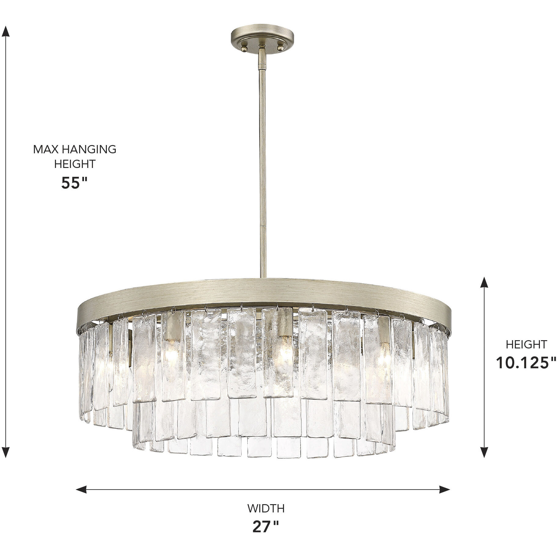 Ciara 9 Light 27 inch White Gold Chandelier Ceiling Light