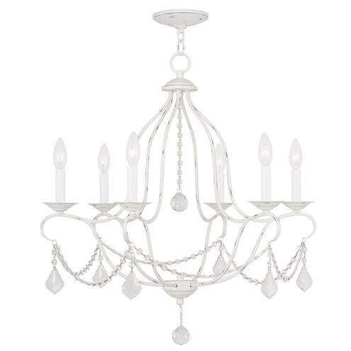 Chesterfield 6 Light 25 inch Antique White Chandelier Ceiling Light