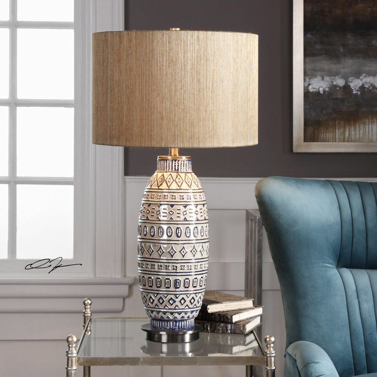 Ivory ceramic table lamp deals