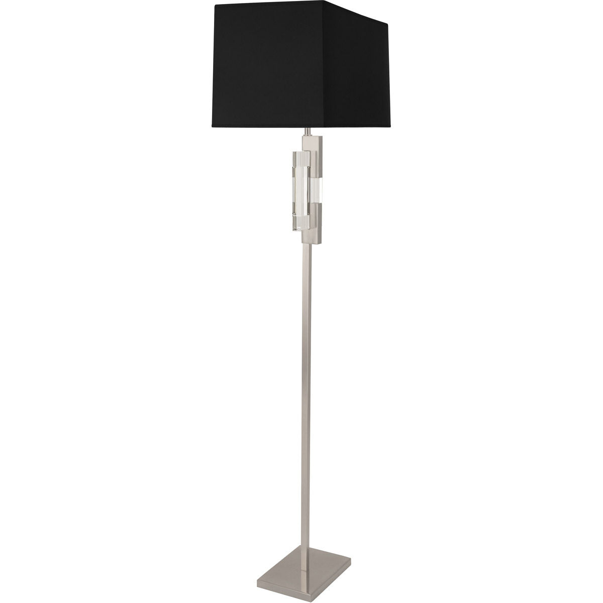 Lincoln 63 inch 150.00 watt Polished Nickel Floor Lamp Portable Light in Black With Matte Silver