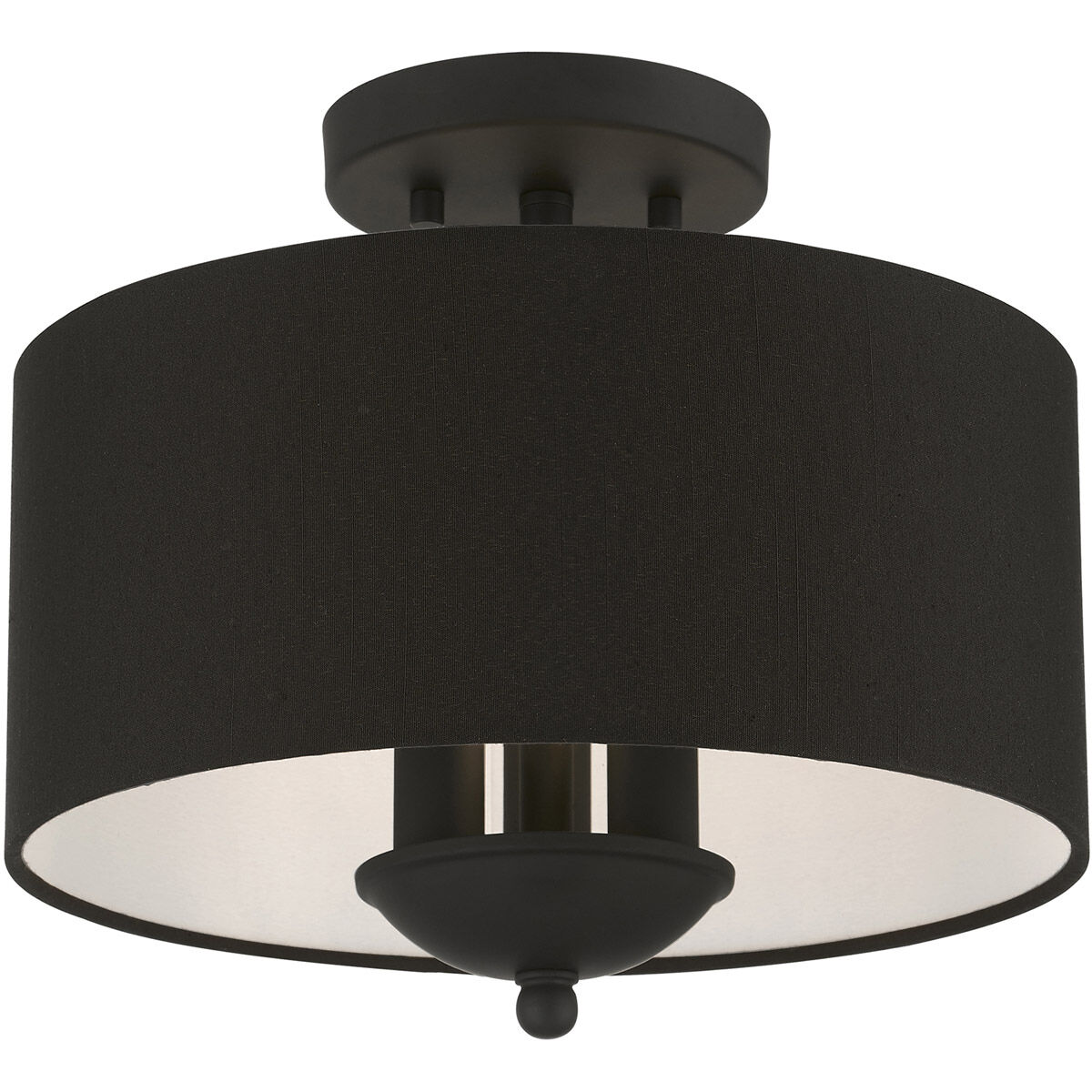 Birchwood 3 Light 12 inch Black Semi-Flush Mount Ceiling Light
