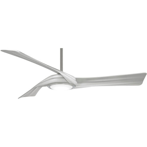 Curl 60 inch Brushed Nickel/Silver with Silver Blades Ceiling Fan