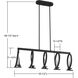 Monteray 5 Light 11 inch Black with Satin Nickel Chandelier Ceiling Light