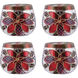 Poinsettia Antique Silver with Red Holiday Candleholder, Tealight