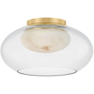 Moore 1 Light 12 inch Aged Brass Flush Mount Ceiling Light