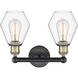 Cindyrella 2 Light 15 inch Black Antique Brass Bath Vanity Light Wall Light in Clear