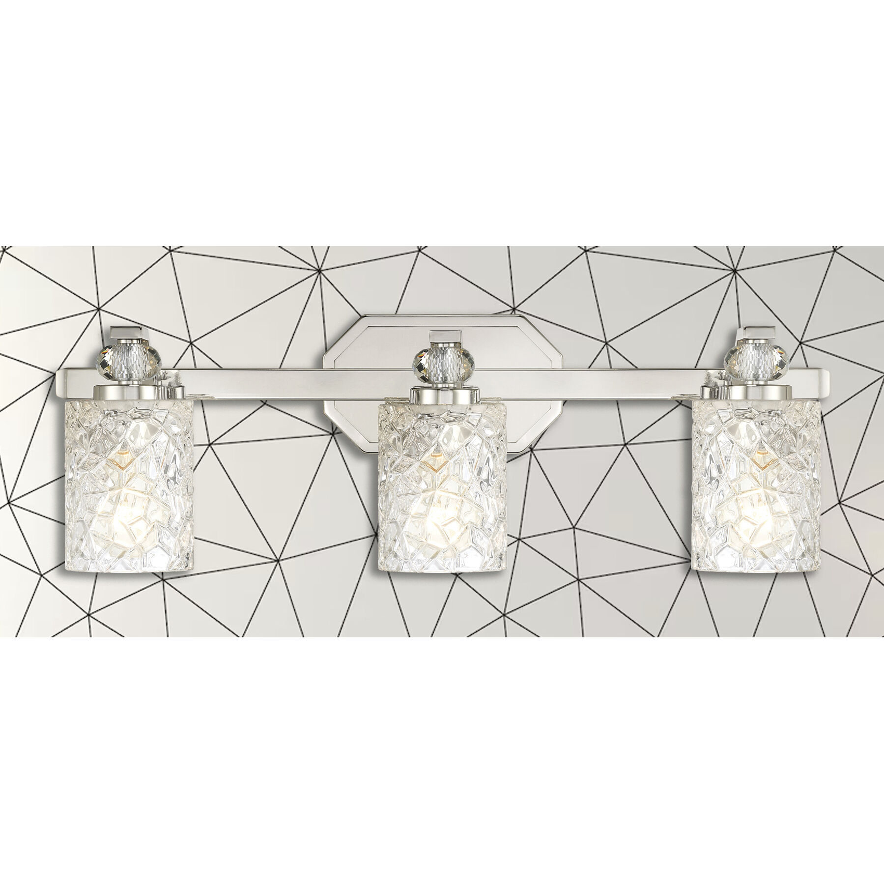 Crystal Kay 3 Light 24.5 inch Chrome Bath Vanity Wall Light