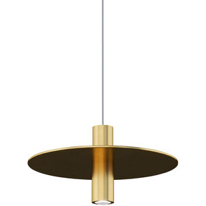 Sean Lavin Mini Ponte 1 Light 12 Natural Brass Low-Voltage Pendant Ceiling Light in MonoRail, Integrated LED