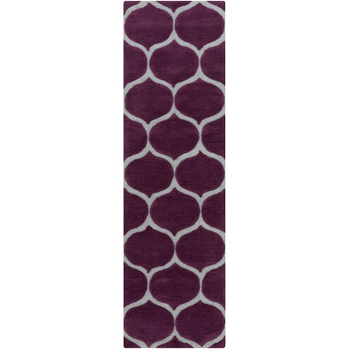 Mamba 96 X 30 inch Burgundy/Gray Handmade Rug