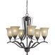 Riverton 6 Light 27 inch Dark Bronze Chandelier Ceiling Light