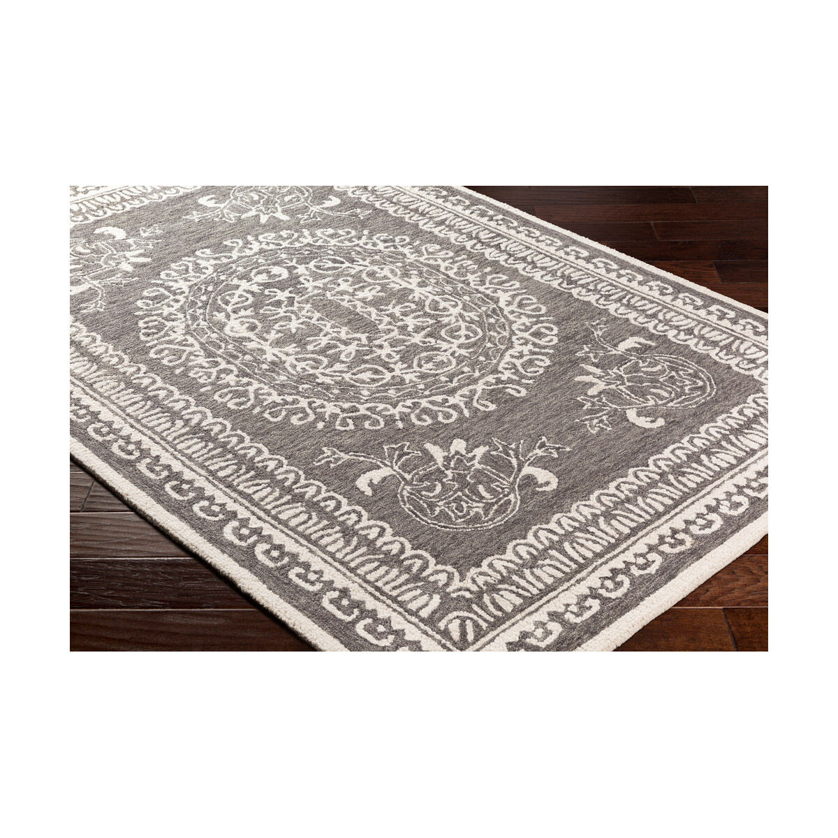 Alvina 90 X 60 inch Black/Cream Rugs