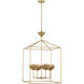 Julie Neill Alberto LED 24 inch Antique-Burnished Brass Open Cage Lantern Ceiling Light